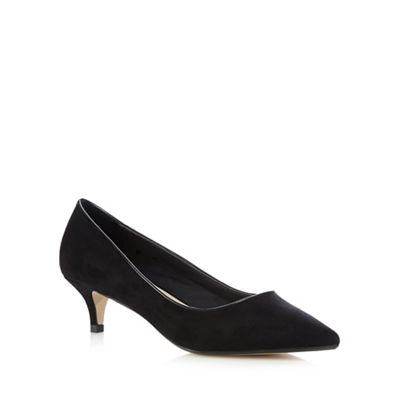 Red Herring Black textured low court shoes